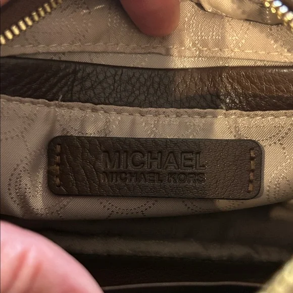 Michael Kors Dark Brown Woven Crossbody Bag - Picture 7 of 10